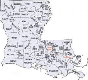 Louisiana-Parishes-Map | Plauché, Smith & Nieset, LLC